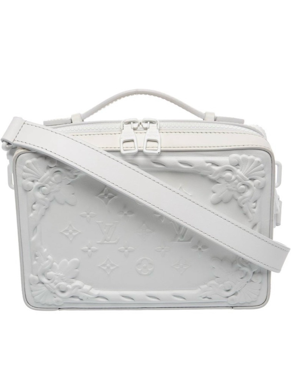 Louis Vuitton White Embossed Box Crossbody Bag - soft trunk optic white
